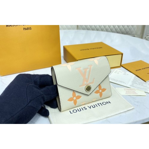 Louis Vuitton M80086 Victorine wallet in Cream Pink Monogram Empreinte leather