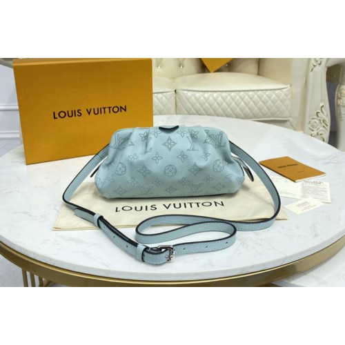 Louis Vuitton M80094 Scala mini pouch in Green Mahina perforated calf leather