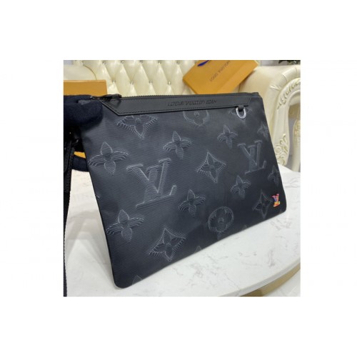Louis Vuitton M80142 2054 Reversible Pouch in Monogram 3D Gray and Black Green