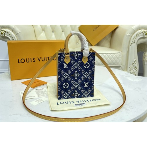 Louis Vuitton M80288 Since 1854 Petit Sac Plat handbag in Blue Jacquard Since 1854 textile