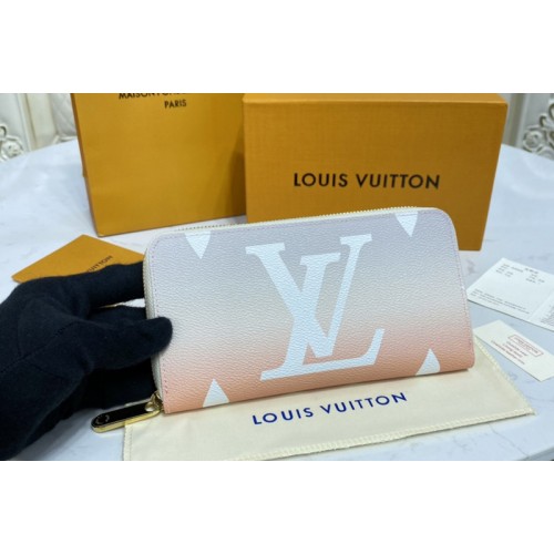 Louis Vuitton M80359 Zippy wallet in Mist Gray Monogram coated canvas