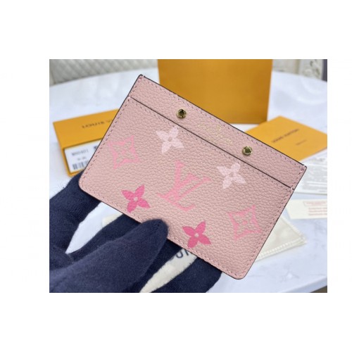 Louis Vuitton M80401 Card Holder in Pink Monogram Empreinte leather