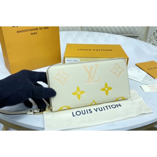 Louis Vuitton M80402 Zippy wallet in Cream   Saffron Monogram Empreinte leather