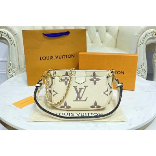 Louis Vuitton M45777 Multi Pochette Accessoires cross-body bag in Beige Monogram Empreinte leather