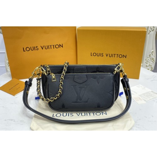 Louis Vuitton M80399 Multi Pochette Accessoires cross-body bag in Black Monogram Empreinte leather