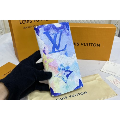 Louis Vuitton M80457 Brazza Wallet in Monogram Watercolor Multico coated canvas