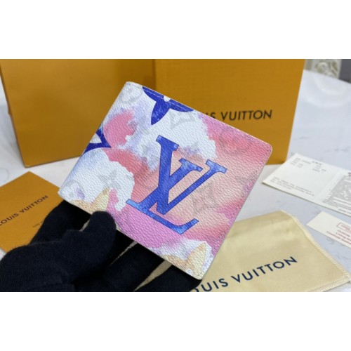Louis Vuitton M80458 Multiple wallet in Monogram Watercolor Multicolor coated canvas