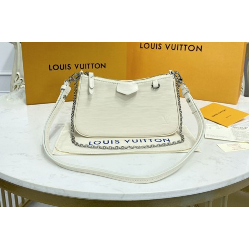 Louis Vuitton M80479 Easy Pouch on Strap in Quartz White Epi leather