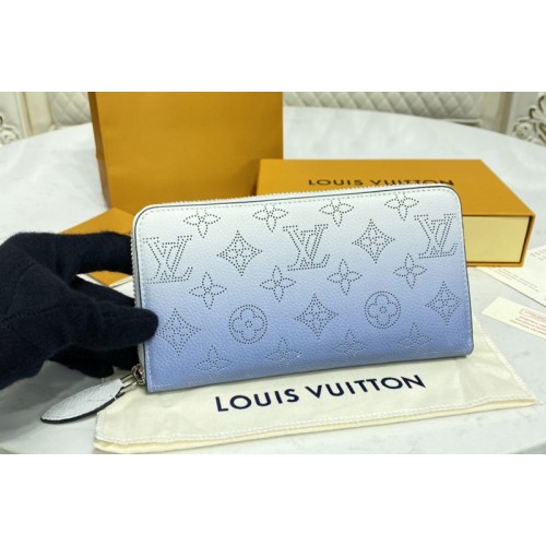 Louis Vuitton M80494 Zippy wallet in Blue Mahina calf leather