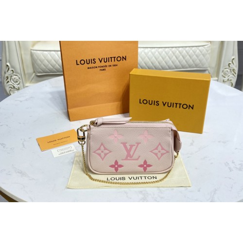 Louis Vuitton M80501 Mini Pochette Accessoires in Pink Monogram Empreinte leather