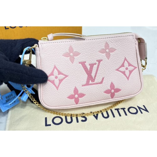 Louis Vuitton M80501 Mini Pochette Accessoires in Pink Monogram Empreinte embossed Leather