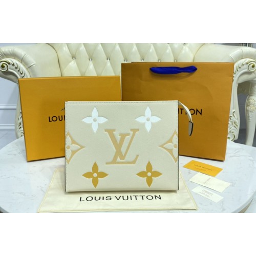 Louis Vuitton M80504 Toiletry Pouch 26 in Cream Saffron Monogram Empreinte Leather