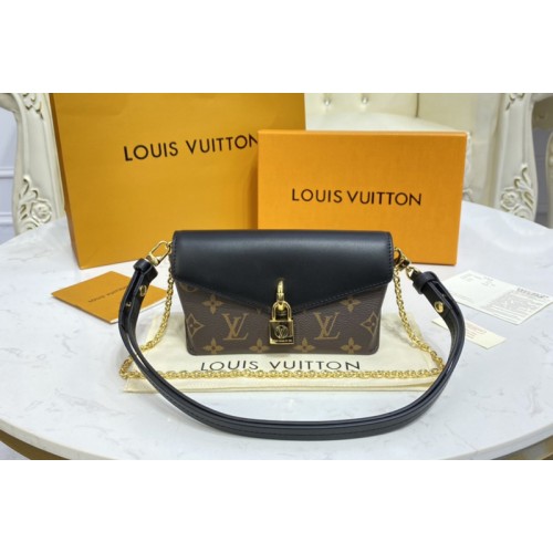 Louis Vuitton M80559 Padlock on Strap bag in Monogram Canvas and Black Calf Leather