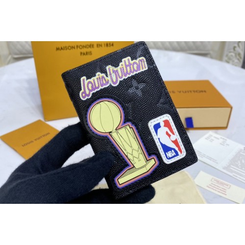 Louis Vuitton M80615 LVXNBA Pocket Organizer Wallet in Black Cowhide leather