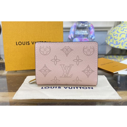Louis Vuitton M80629 Clea wallet in Pink Mahina perforated calf leather
