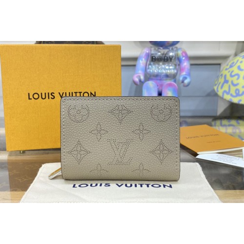 Louis Vuitton M80817 Clea wallet in Grey Mahina perforated calf leather