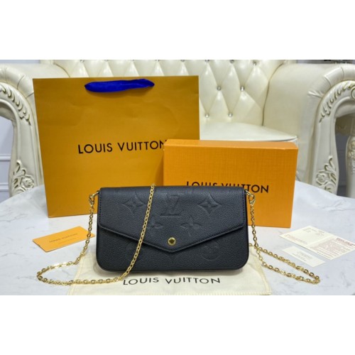 Louis Vuitton M80679 Felicie Pochette Bag in Black Monogram Empreinte leather