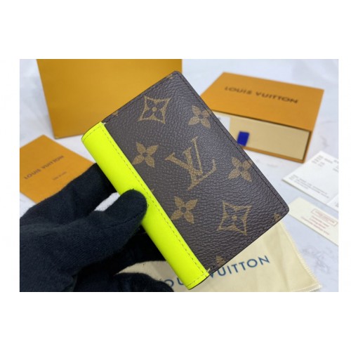 Louis Vuitton M81535 Pocket Organizer Wallet in Monogram canvas With Yellow