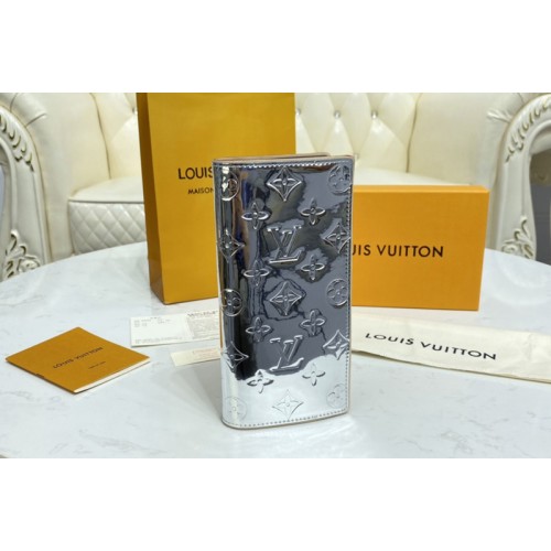 Louis Vuitton M80807 Brazza Wallet in Monogram Mirror coated canvas