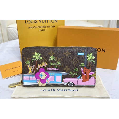 Louis Vuitton M80857 Zippy Wallet in Monogram canvas With Fuchsia Pink