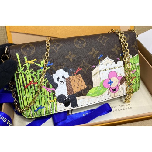 Louis Vuitton M80992 Felicie Pochette Bag in Monogram canvas With Myosotis Blue