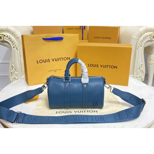 Louis Vuitton M81003 Keepall XS travel bag in Blue Aerogram leather
