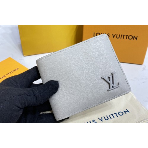 Louis Vuitton M81026 Multiple wallet Gray Aerogram cowhide leather