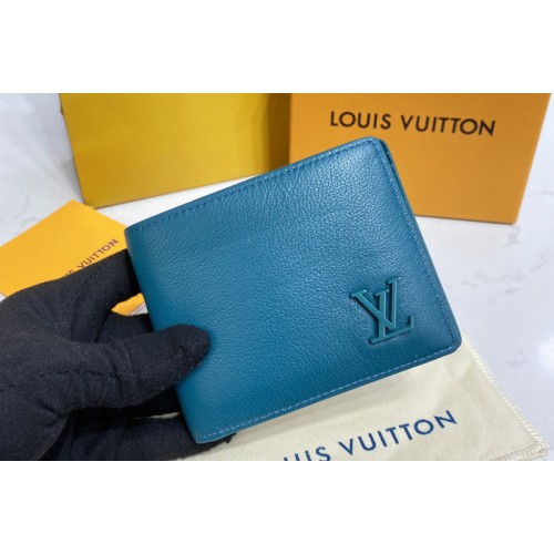 Louis Vuitton M81026 Multiple wallet Blue Aerogram cowhide leather