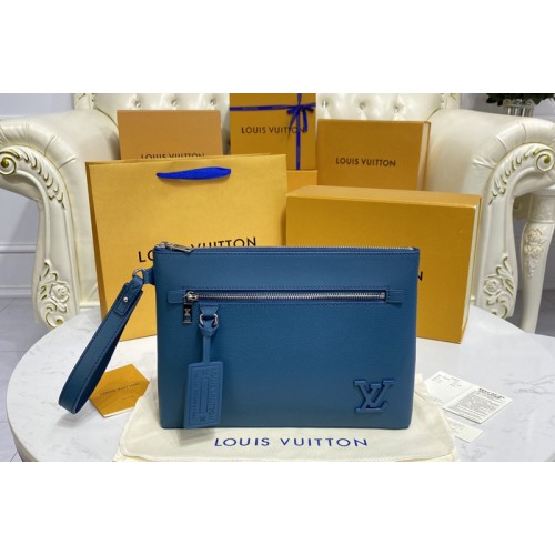 Louis Vuitton M81029 Pochette iPad Pouch in Blue Aerogram cowhide leather