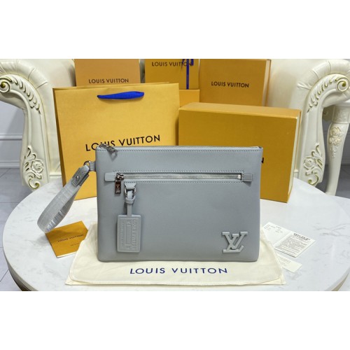 Louis Vuitton M81029 Pochette iPad Pouch in Grey Aerogram cowhide leather