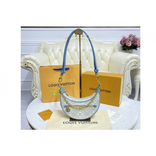 Louis Vuitton M81094 Loop half-moon baguette handbag in Since 1854 Jacquard textile Louis Vuitton M81094 Loop half-moon baguette handbag in Since 1854 Jacquard textile