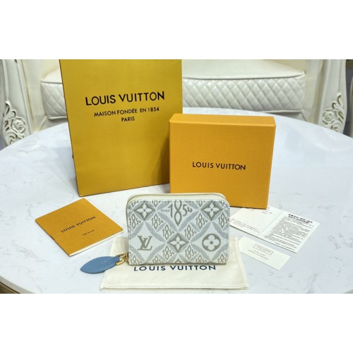 Louis Vuitton M81095 Zippy coin purse in Beige Blue Since 1854 jacquard canvas