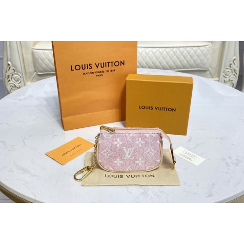 Louis Vuitton M81176 Micro Pochette Accessoires in Pink Monogram jacquard denim