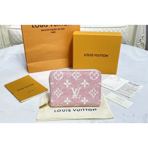 Louis Vuitton M81185 Zippy coin purse in Pink Monogram jacquard denim