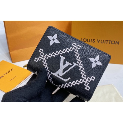 Louis Vuitton M81139 Clea wallet in Black Monogram Empreinte embroidered
