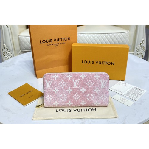 Louis Vuitton M81226 Zippy wallet in Pink Monogram jacquard denim