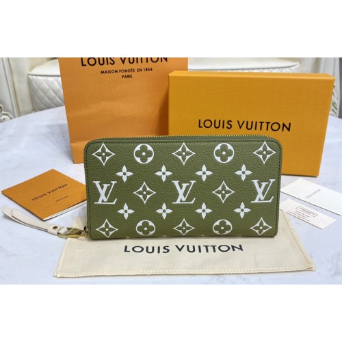 Louis Vuitton M81280 Zippy wallet on Khaki Beige Cream Monogram Empreinte leather