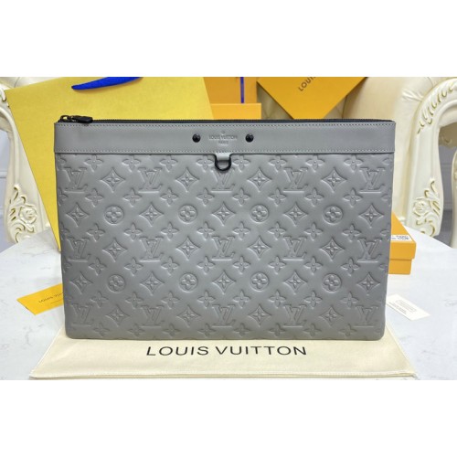 Louis Vuitton M81385 Pochette Discovery Pouch in Gray Monogram Shadow calf leather