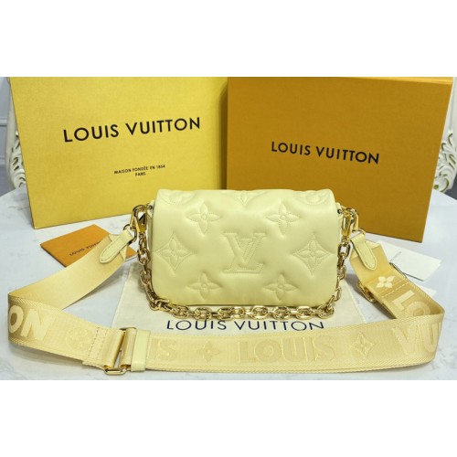 Louis Vuitton M81400 Wallet on Strap Bag in Yellow quilted calf leather
