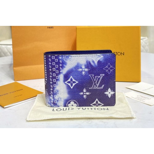 Louis Vuitton M81404 Slender Wallet in Blue Cowhide leather