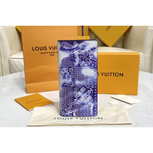 Louis Vuitton M81405 Brazza Wallet in Blue Cowhide leather