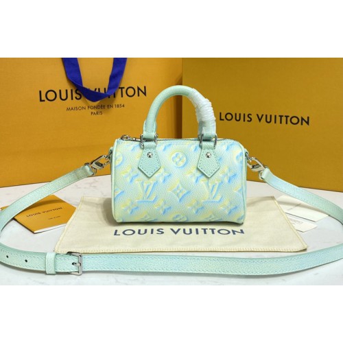 Louis Vuitton M81508 Nano Speedy Bag in Green Monogram Empreinte leather