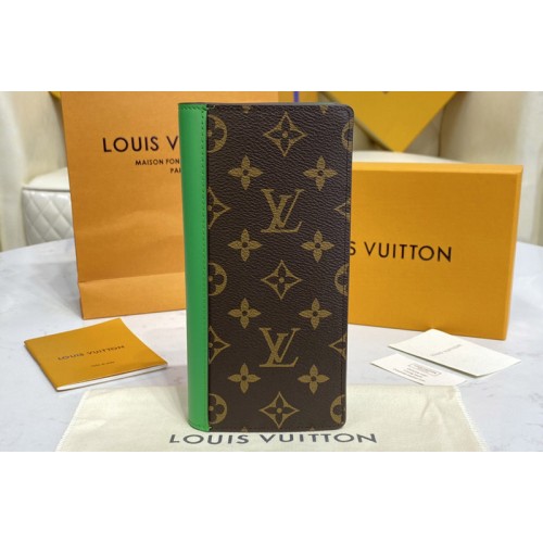 Louis Vuitton M81538 Brazza wallet in Monogram Macassar coated canvas With Green