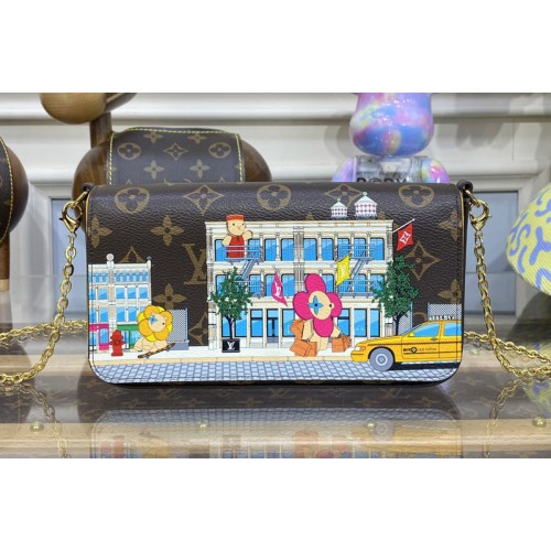 Louis Vuitton M81762 Felicie Pochette Bag in Yellow Monogram coated canvas