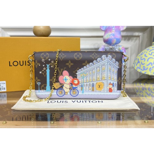 Louis Vuitton M81545 Felicie Pochette Bag in Pink Monogram coated canvas