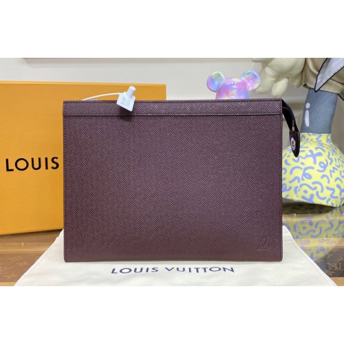 Louis Vuitton M81556 Pochette Voyage zipped travel pouch in Taiga cowhide leather