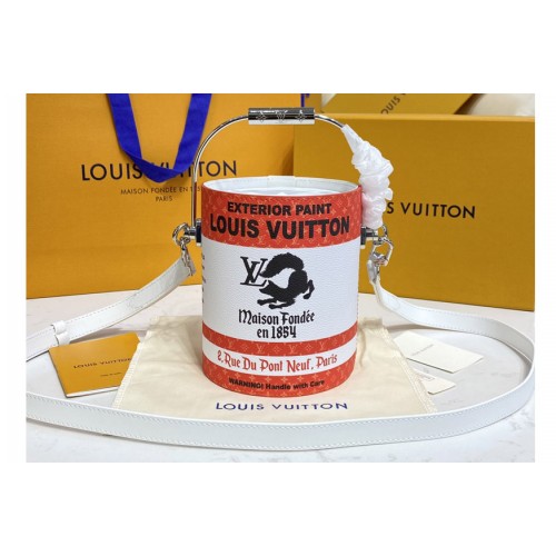 Louis Vuitton M81590 Paint Can Bag in Orange Coated canvas and cowhide leather