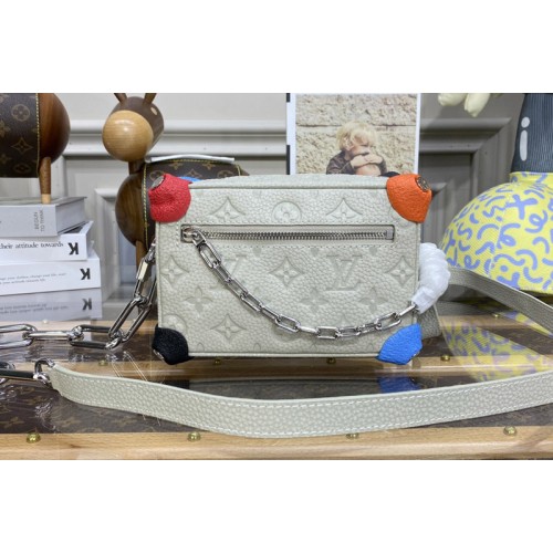 Louis Vuitton M81606 Mini Soft Trunk Bag in Chalk Taurillon Monogram embossed cowhide leather