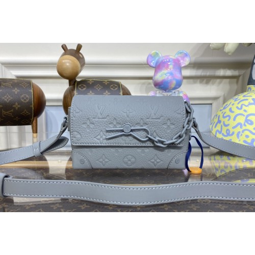 Louis Vuitton M81746 Steamer Wearable Wallet in Gray Taurillon leather embossed