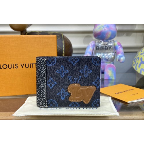 Louis Vuitton M81821 Slender Wallet in Blue Monogram coated canvas